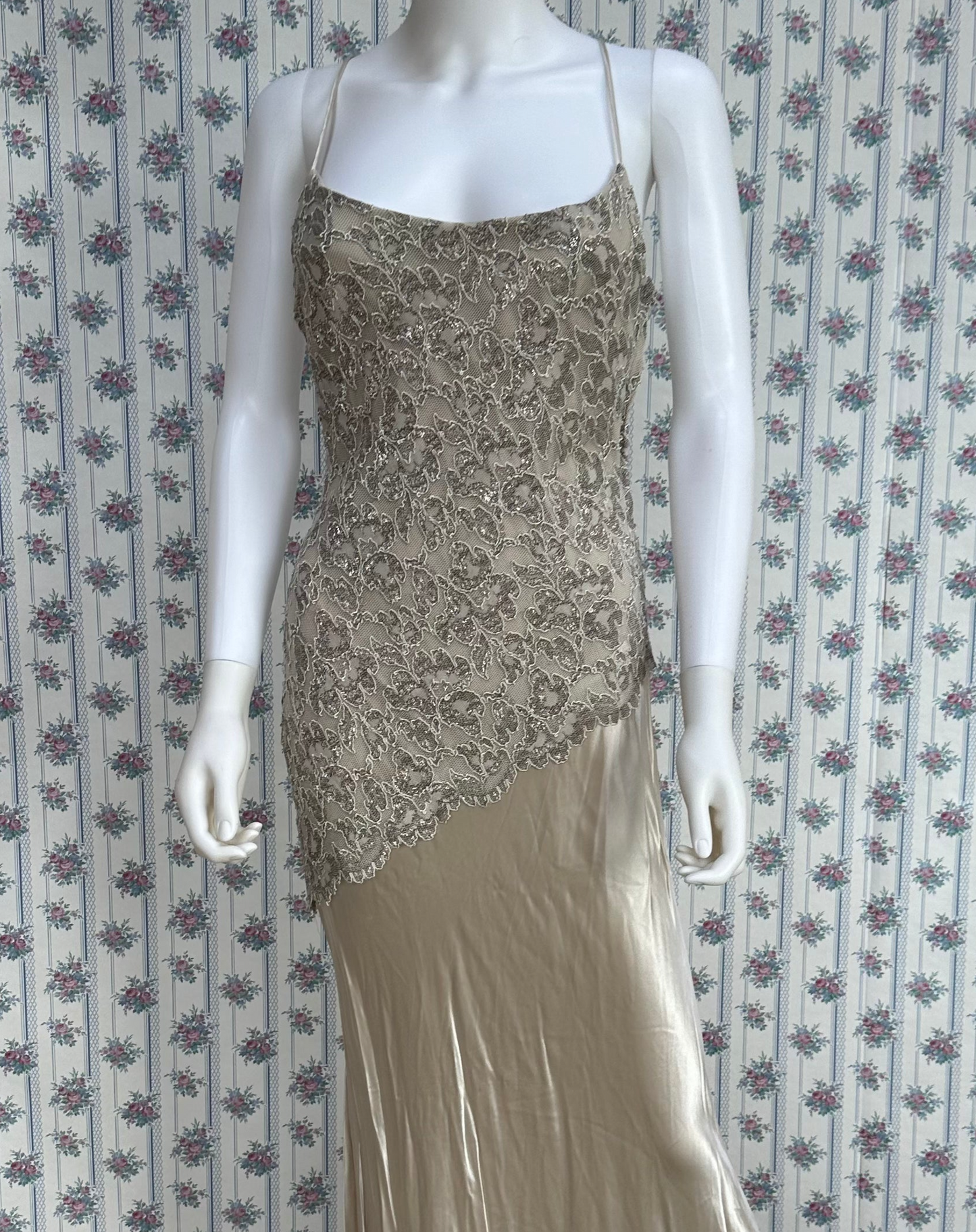 Tan Vintage Evening Gown
