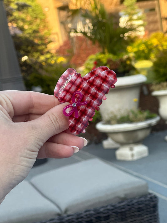 Red Gingham Claw Clip