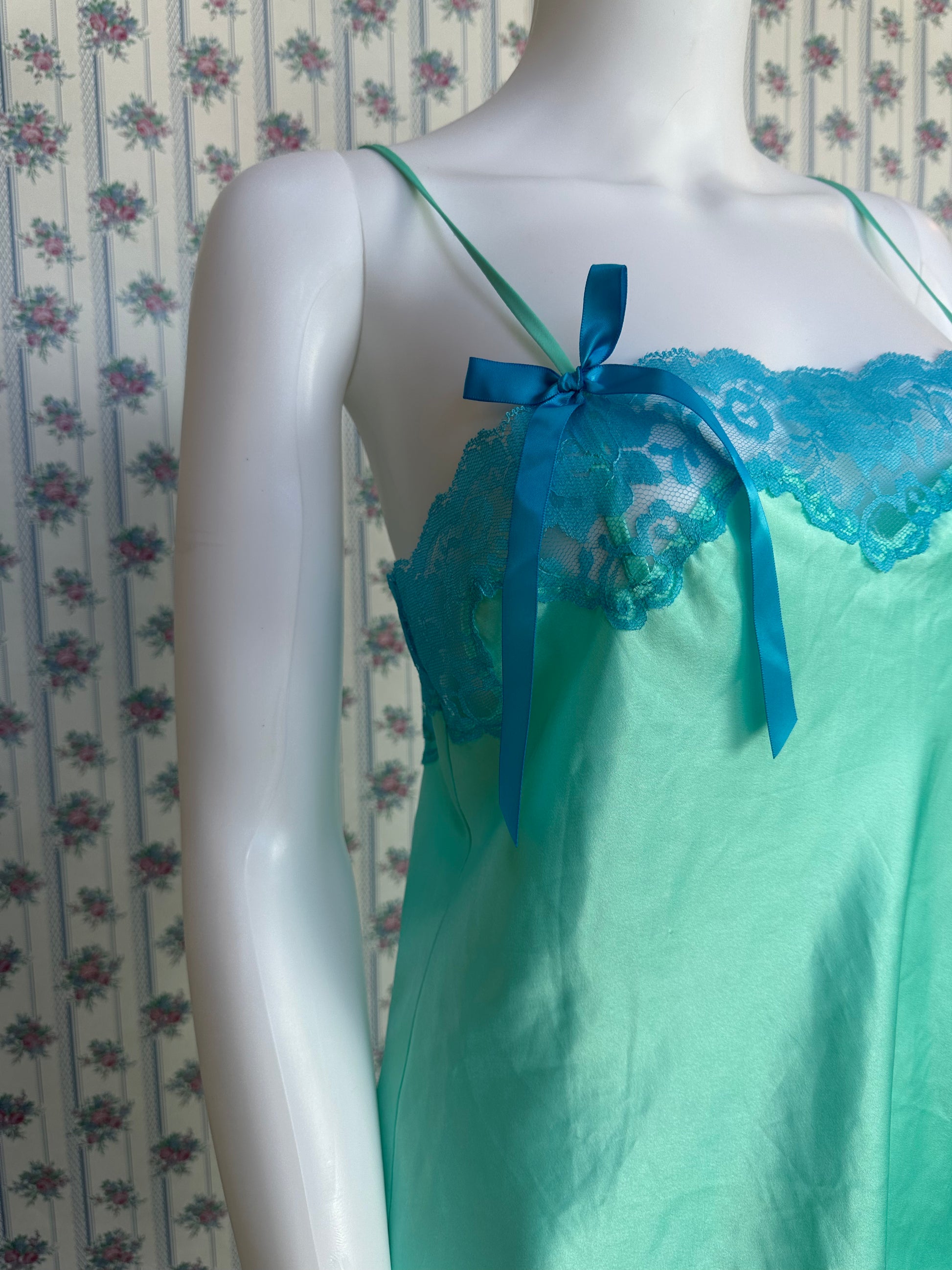 Vintage Victoria Secret Teal & Blue Slip Dress Highways 26 Vintage Victoria Secret Teal & Blue Slip Dress Highways 26