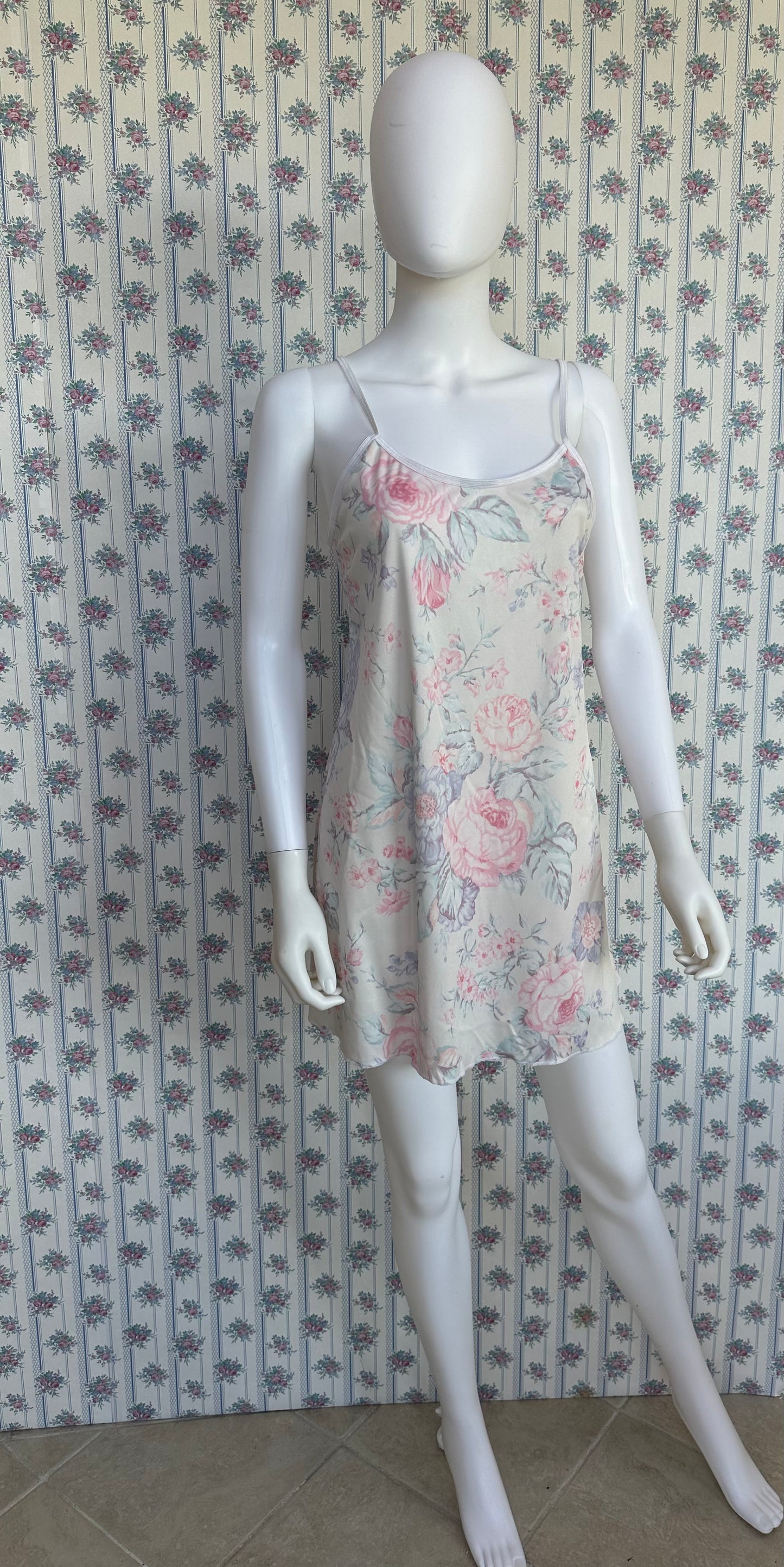 Blue & Pink Floral Vintage Slip