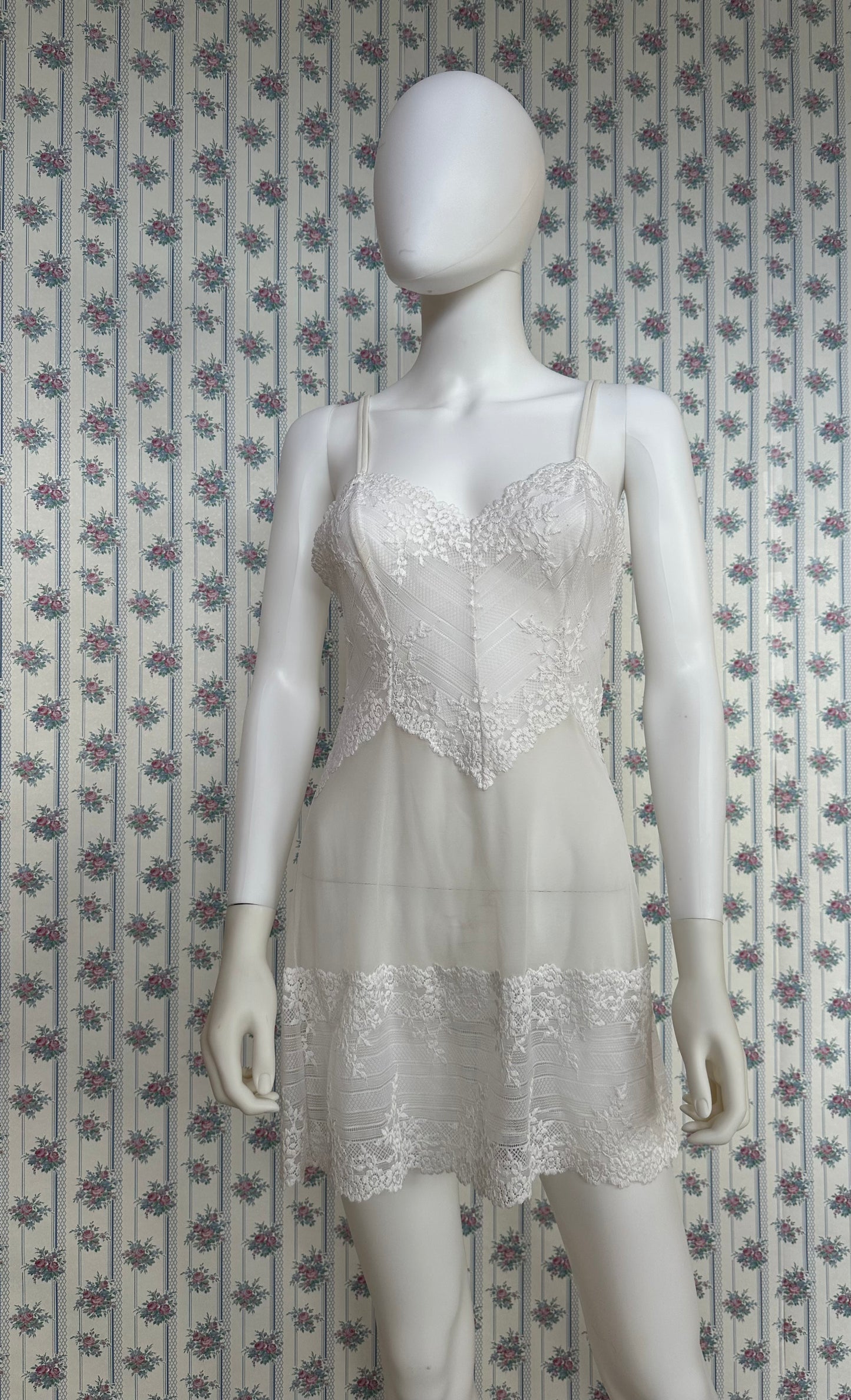 White Vintage Sheer Slip Dress