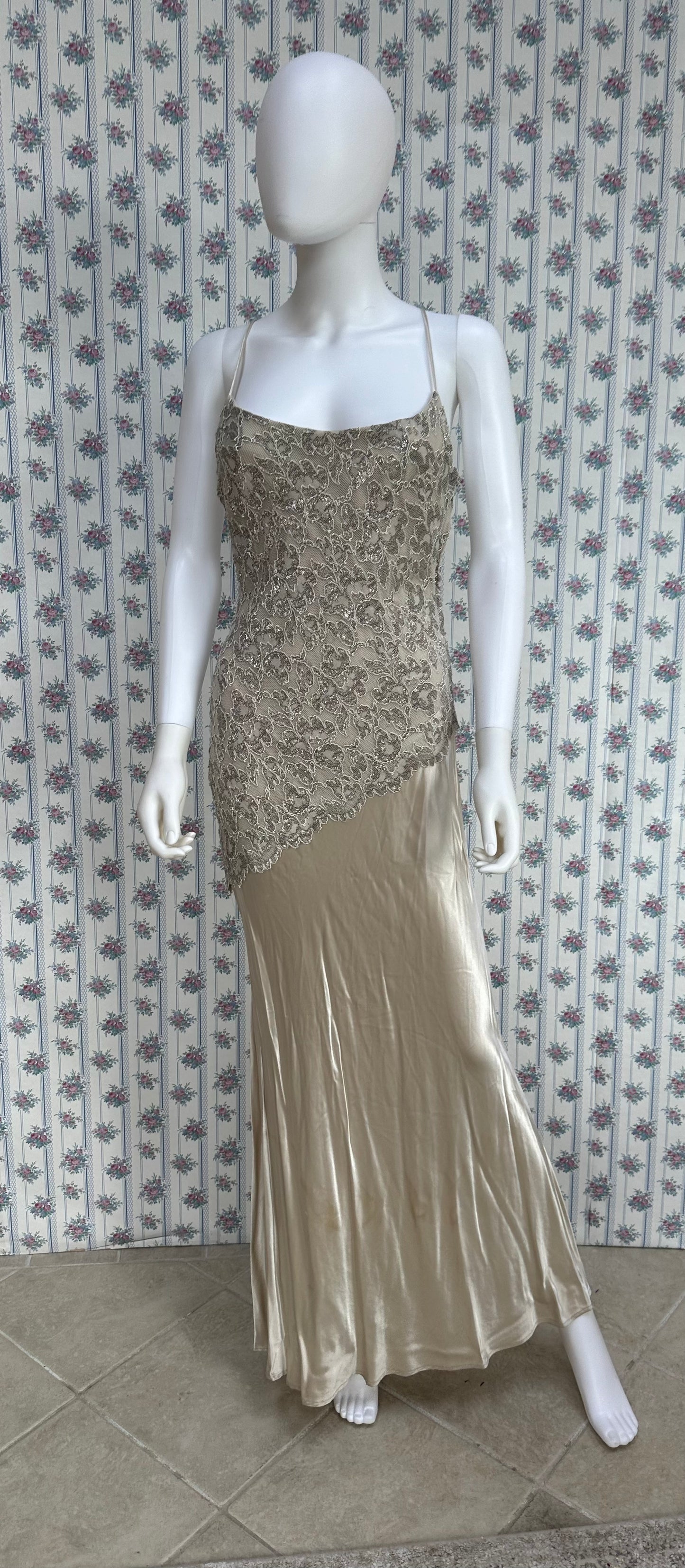 Tan Vintage  Evening Gown