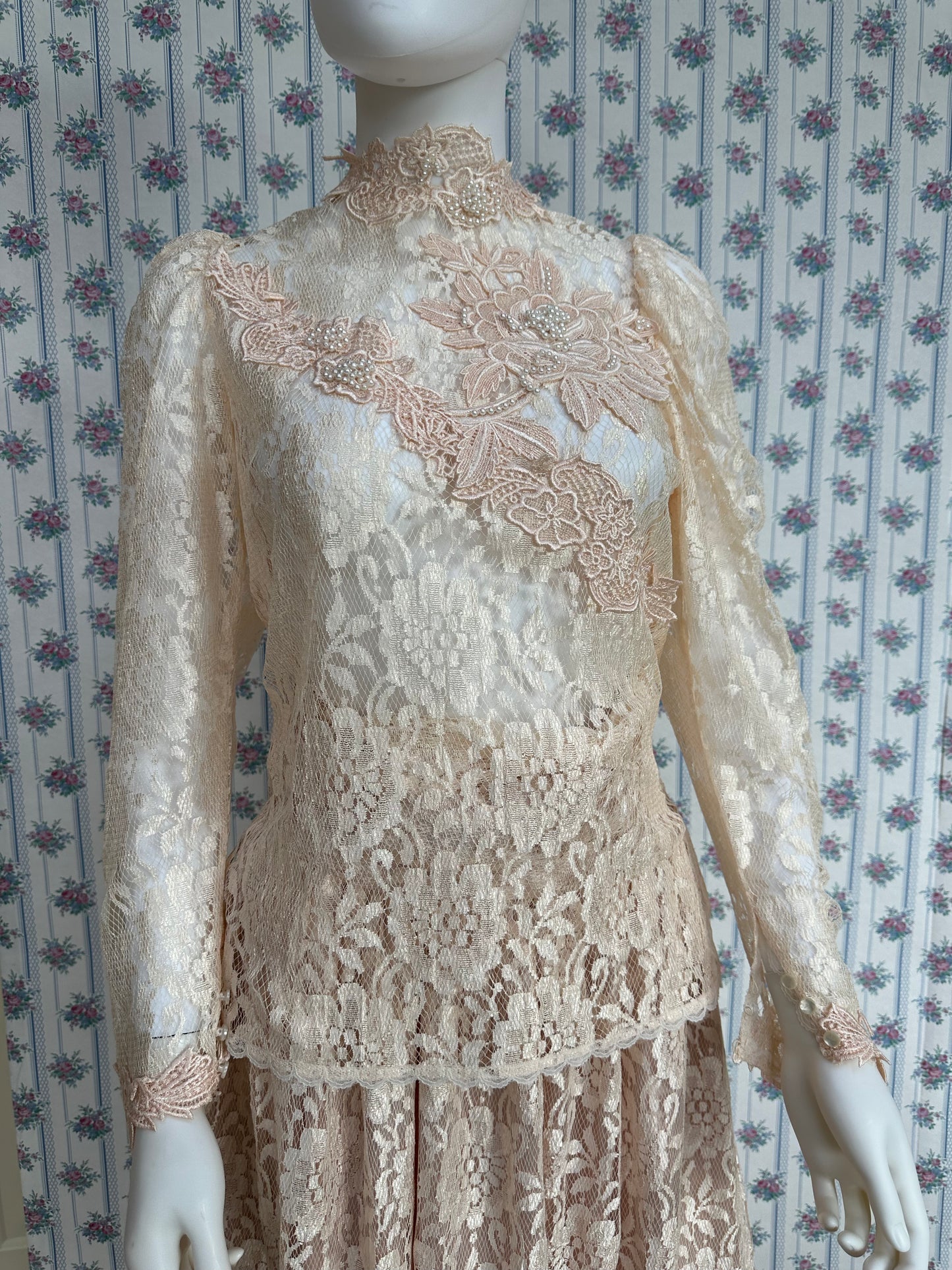 After Dark Cream Sequin Vintage Gown