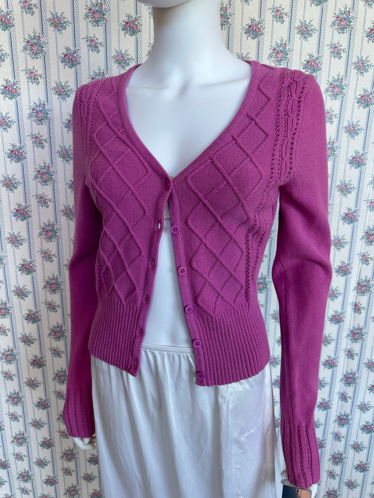 Vintage Purple Button Down Sweater