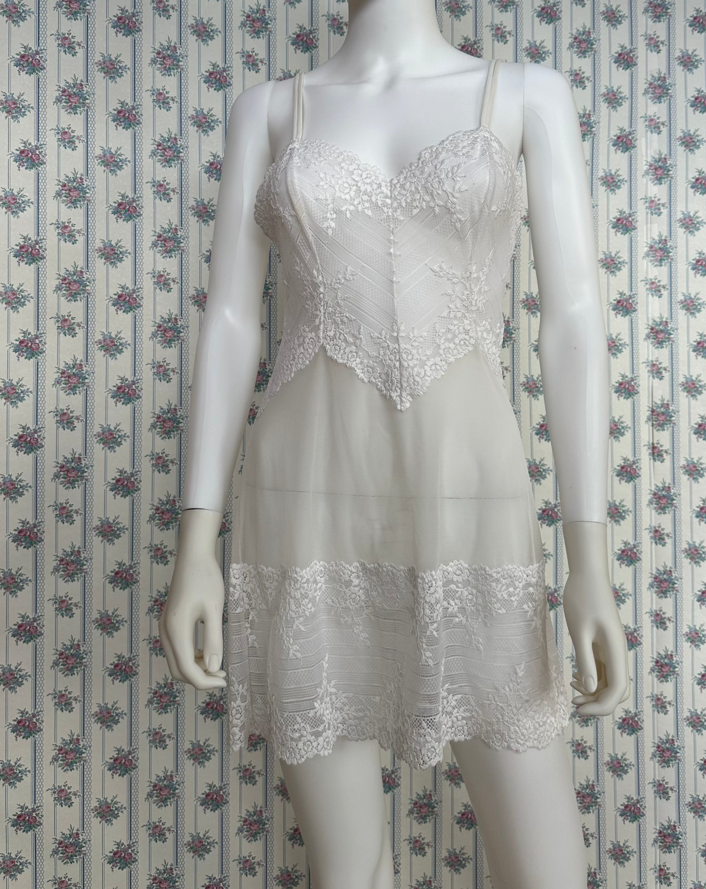 White Vintage Sheer Slip Dress