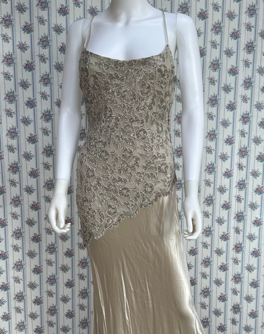 Tan Vintage  Evening Gown