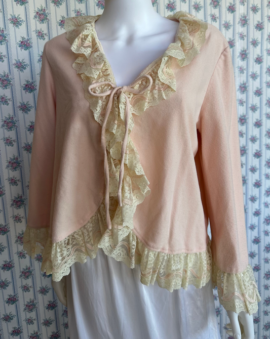 Long Sleeve Vintage Pink Bow Sweater