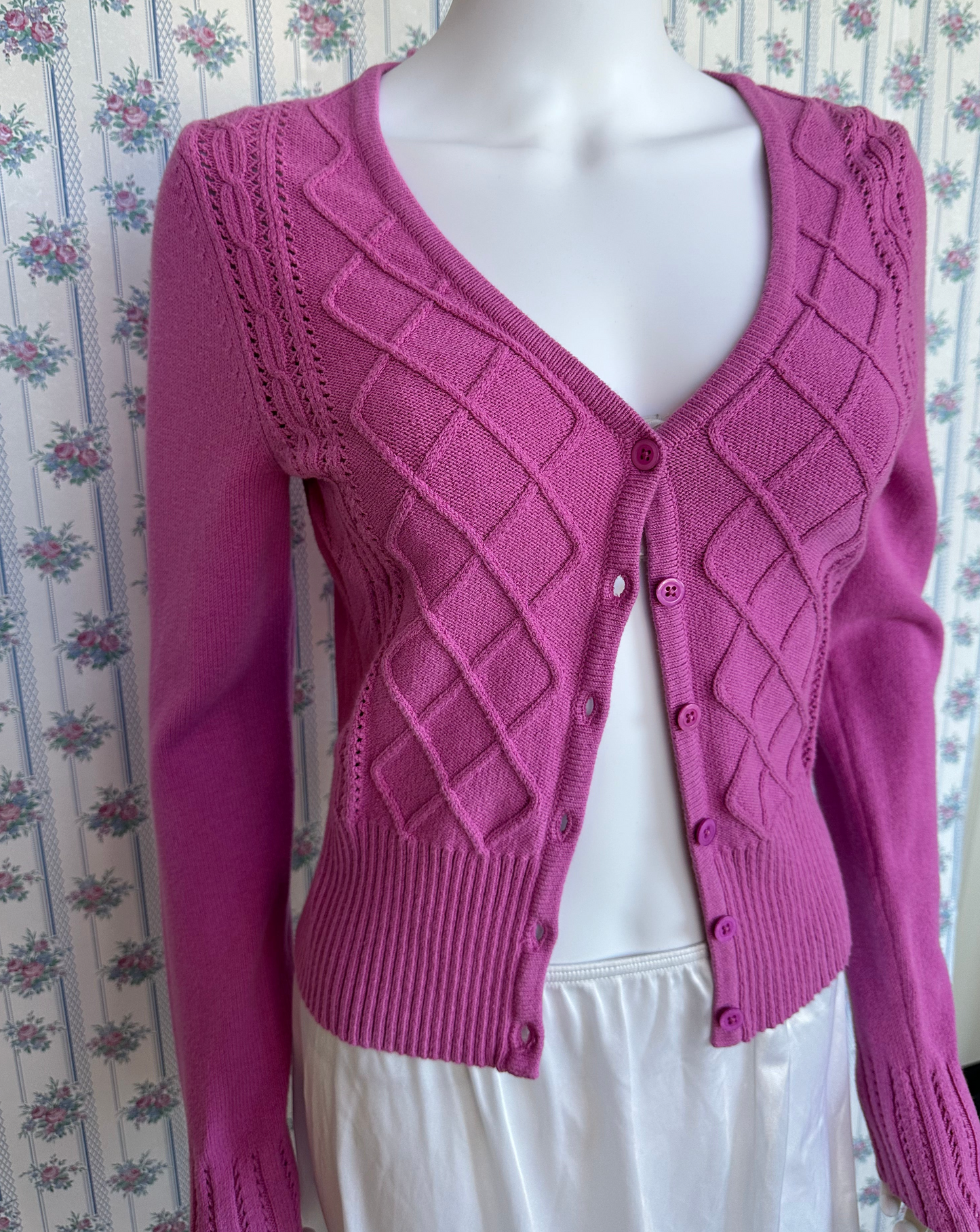 Vintage Purple Button Down Sweater