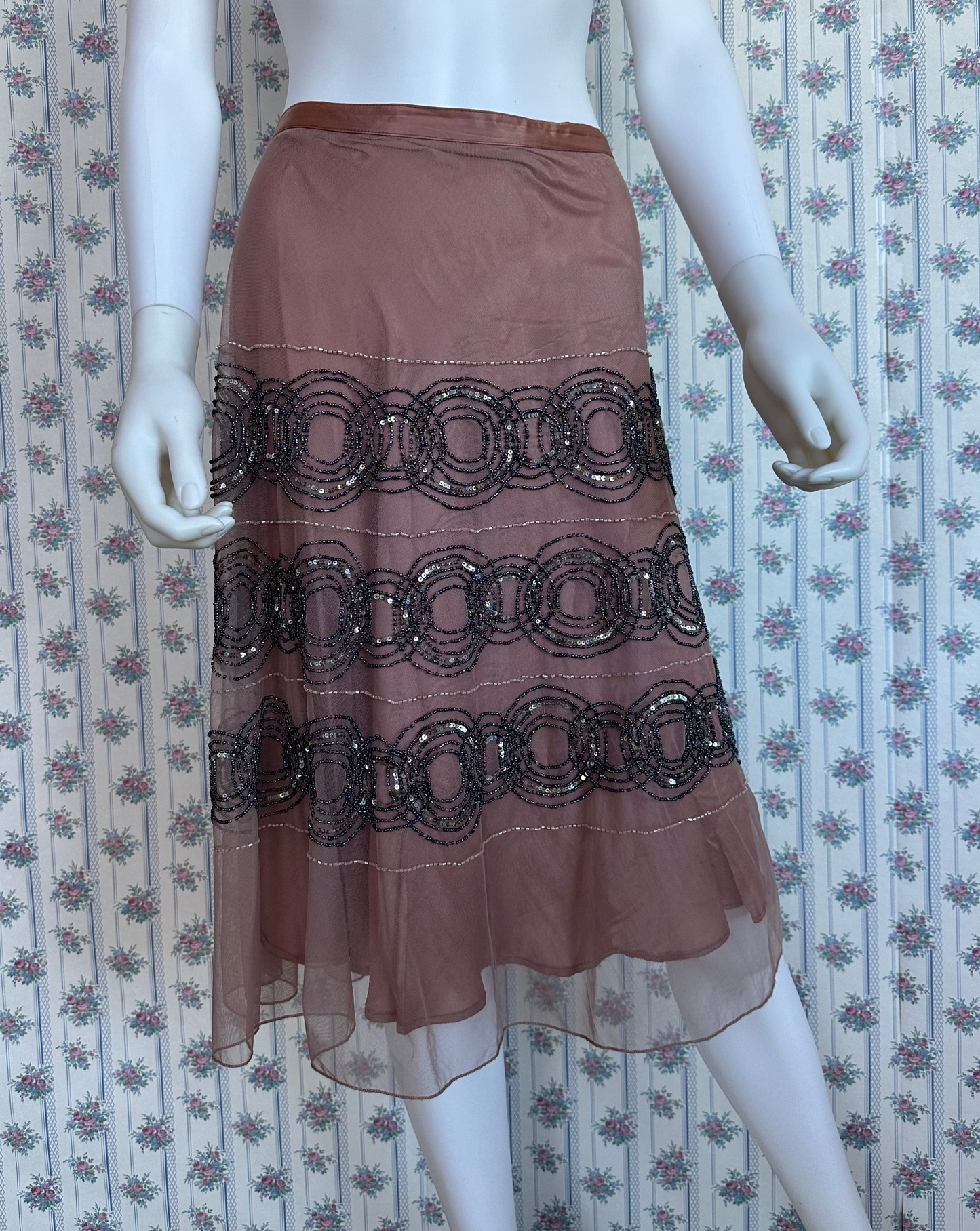 Plum Beaded Vintage Skirt